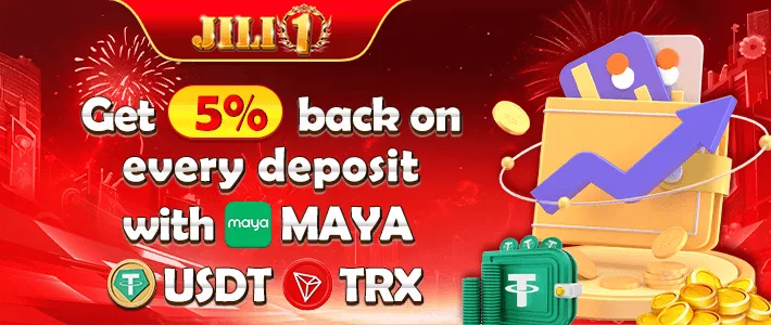 JILI1 get 5 percent back promo
