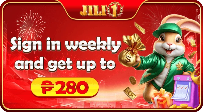 JILI1 weekly check-in bonus — up to ₱280 cash